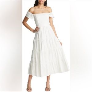 Reformation Derek off the shoulder tiered dress - Size 4